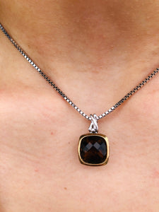 Smokey Topaz Necklace - Sterling Silver - Colore SG