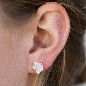 White Druzy Earring