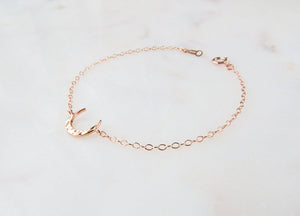 Crescent Moon Bracelet - Rose Gold