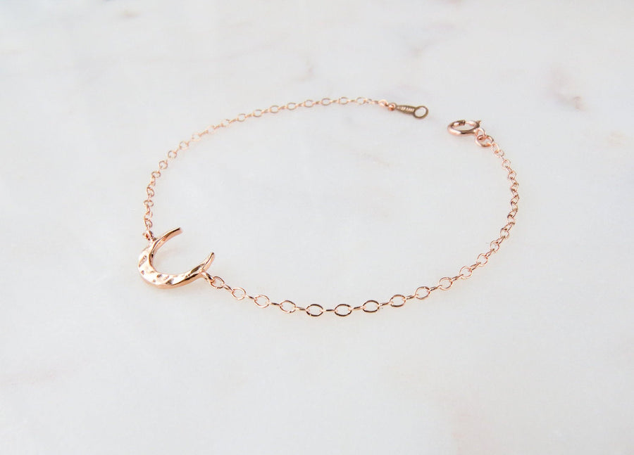 Crescent Moon Bracelet - Rose Gold