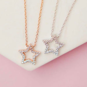 Glittering Pavé Star Necklace