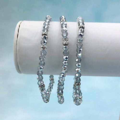 Crystal Silver with Silver Accents - Crystal Stacker