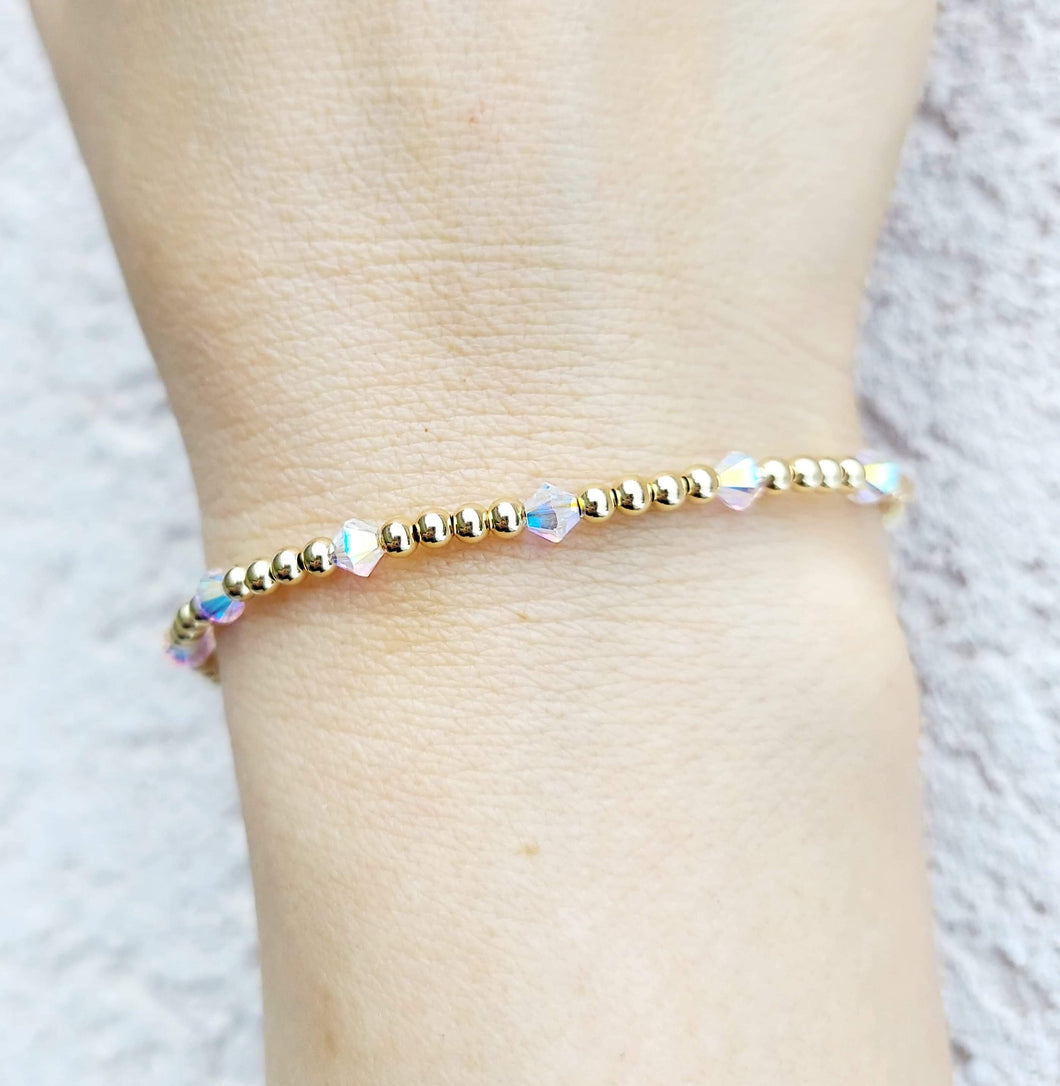 Crystal AB “By the Yard” Bracelet - Sterling Silver