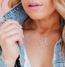 Load image into Gallery viewer, Glittering Pavé Lightning Bolt Necklace