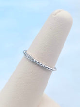 Load image into Gallery viewer, Diamond Beaded Stacking Ring - 14K White Gold