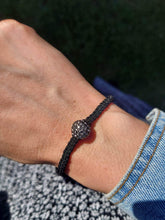 Load image into Gallery viewer, Doorbuster Black Macrame with Crystal Ball Bracelet