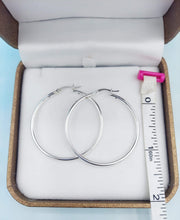 Load image into Gallery viewer, 1.5" Thin Silver Hoop Earrings - Sterling Silver