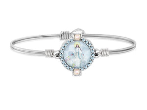 Crystal Mother Mary Bangle Bracelet - Luca and Danni