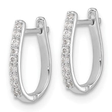 Load image into Gallery viewer, 14k White Gold Diamond Hinged Hoop Earrings