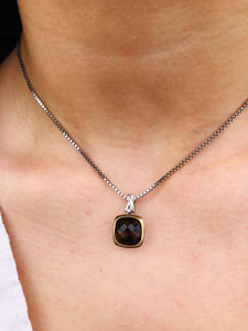 Smokey Topaz Necklace - Sterling Silver - Colore SG