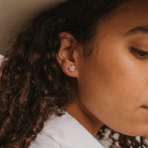 White Druzy Earring