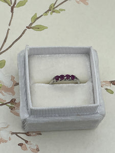 Four Stone Ruby Ring - Sterling Silver