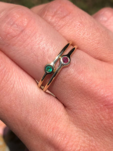 Emerald Stacking Ring - 14K Gold