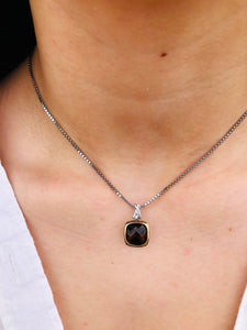 Smokey Topaz Necklace - Sterling Silver - Colore SG