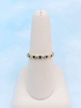 Load image into Gallery viewer, Blue Evil Eye Band - Sterling Silver