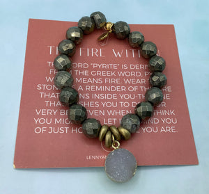 The Fire Within - Pyrite Gemstone Beaded Bracelet