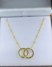 Load image into Gallery viewer, Two Rings with Screw Design Necklace on Ball Chain