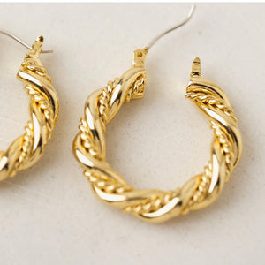 1" Jessie Hoop Earrings - Gold Plated