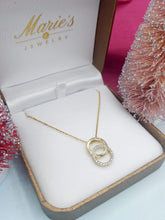 Load image into Gallery viewer, You &amp; Me Double Circle Diamond Pendant &amp; Chain - 14K Yellow Gold
