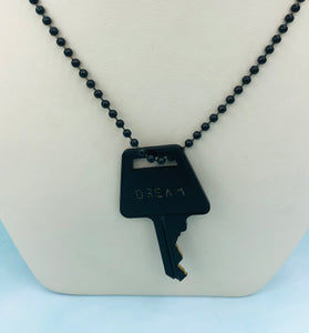 Matte Black Giving Key Necklace