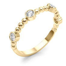 Load image into Gallery viewer, Lab Diamond Gold Beaded Band - 14K