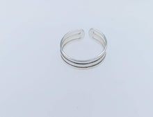 Load image into Gallery viewer, Triple Bar Toe Ring - Sterling Silver