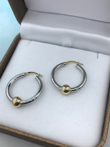 26MM Cape Cod Hoop Earring - SS and 14k Yellow Gold