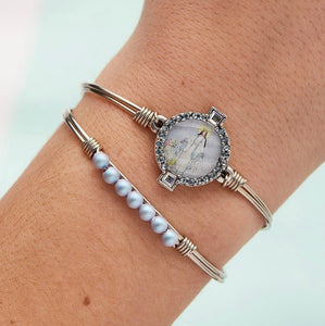 Crystal Mother Mary Bangle Bracelet - Luca and Danni