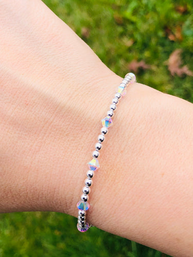 Crystal AB “By the Yard” Bracelet - Sterling Silver