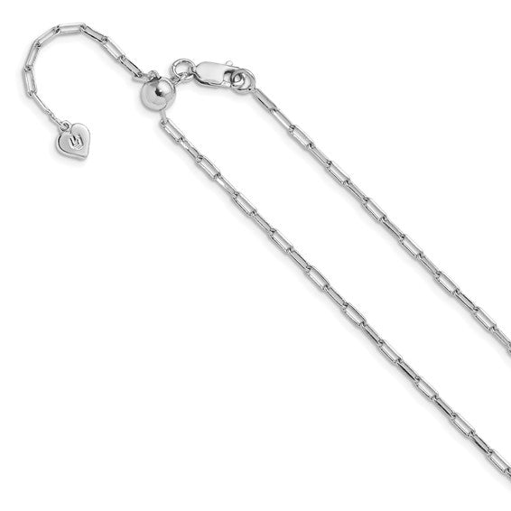 Adjustable 2mm Paperclip Chain - Sterling Silver