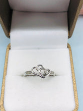 Load image into Gallery viewer, Diamond Double Heart Ring - 925 Sterling Silver