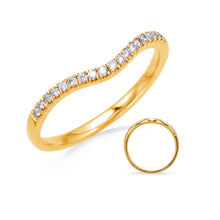 Load image into Gallery viewer, Curved Diamond Band - 14K Yellow Gold