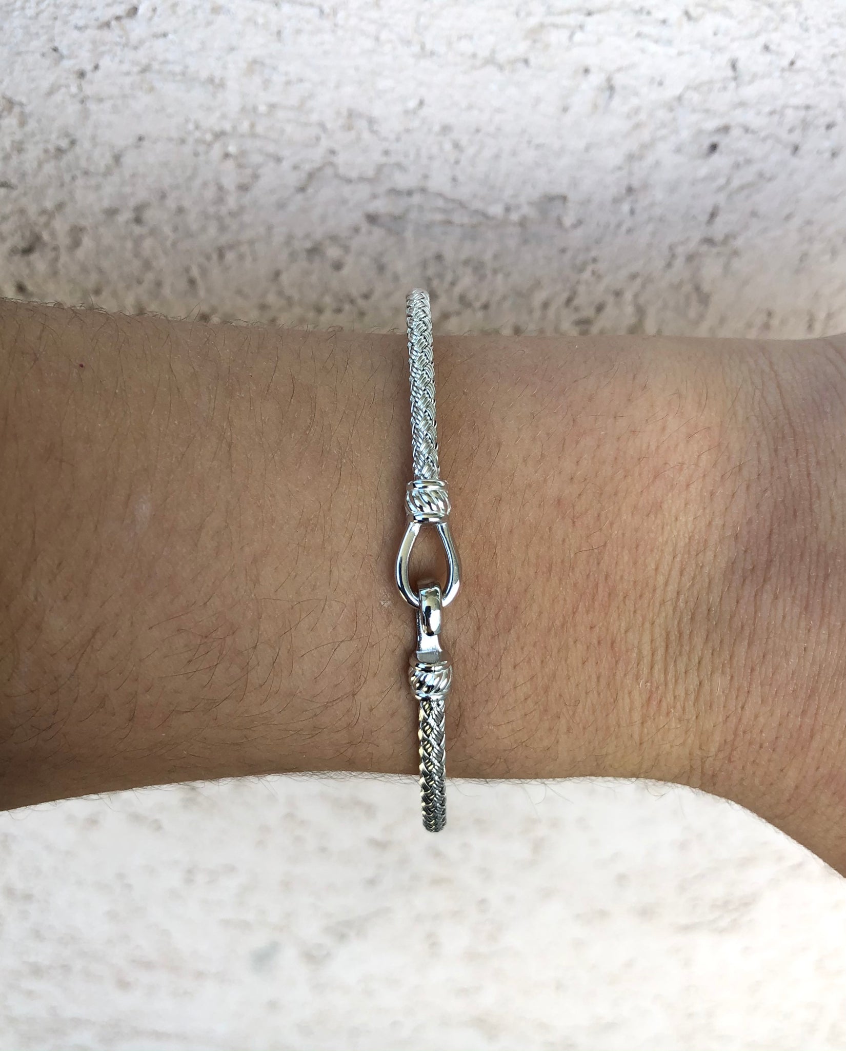 Petite Italian Hook Bangle Bracelets - Sterling Silver – Marie's Jewelry  Store