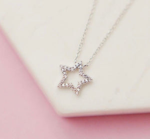 Glittering Pavé Star Necklace
