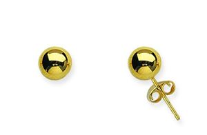 14K Yellow Gold Ball Earrings