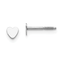 Load image into Gallery viewer, 14k White Gold Tiny Heart Baby Post Earrings