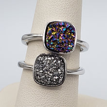 Load image into Gallery viewer, TJazelle Adjustable Silver Druzy Ring