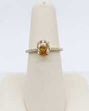 Load image into Gallery viewer, 14K Yellow Gold Oval Chocolate Moissanite Diamond Ring - Custom Marie&#39;s Design