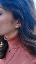 Load image into Gallery viewer, White Quartz and Diamond Earrings - 14K Rose Gold