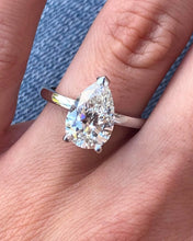 Load image into Gallery viewer, 3.01 Carat Pear Shaped Engagement Ring - 14K White Gold - Lab Created