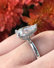 Load image into Gallery viewer, 3.01 Carat Pear Shaped Engagement Ring - 14K White Gold - Lab Created