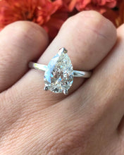 Load image into Gallery viewer, 3.01 Carat Pear Shaped Engagement Ring - 14K White Gold - Lab Created