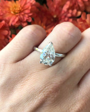 Load image into Gallery viewer, 3.01 Carat Pear Shaped Engagement Ring - 14K White Gold - Lab Created