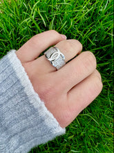 Load image into Gallery viewer, Pave Designer Inspired C C Ring - Sterling Silver