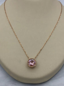 14K Rose Gold Morganite Necklace