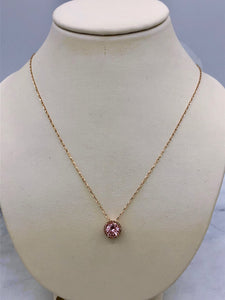 14K Rose Gold Morganite Necklace
