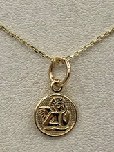 Load image into Gallery viewer, 14K Yellow Gold Cherub Pendant with 14K Yellow Gold Cable Chain