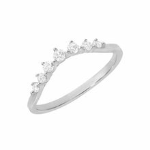 Load image into Gallery viewer, 14K White Gold Seven Stone Curve Band