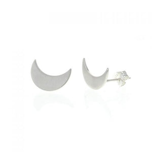 Crescent Stud Earrings - Sterling Silver