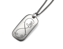 Load image into Gallery viewer, Infinity Love Tag Necklace - Sterling Silver